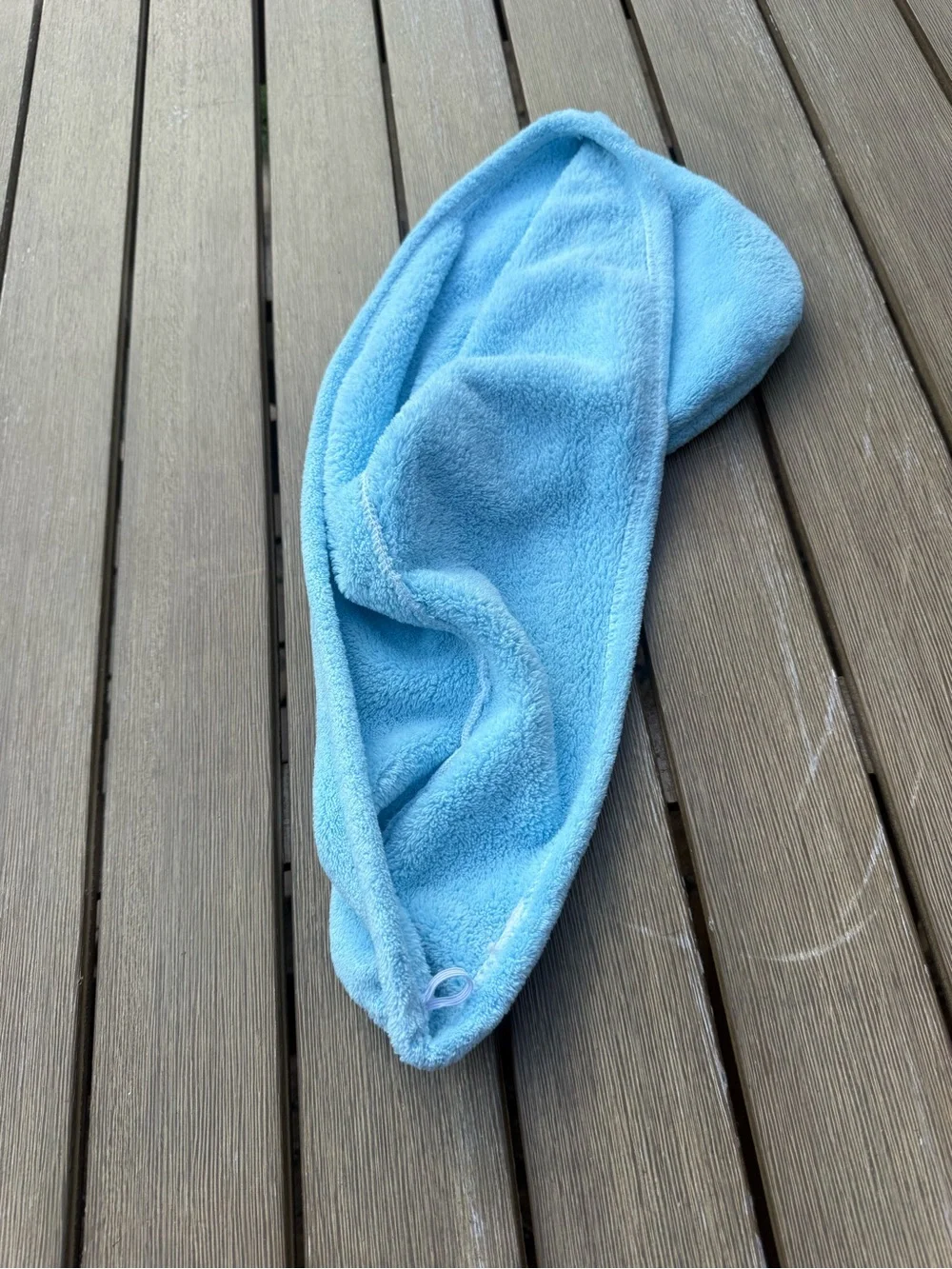 Bliss Microfiber Hair Towel Wrap Blue Quick Dry Button Closure